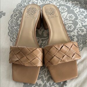 Vince Camuto Beige Woven Mules, size 11